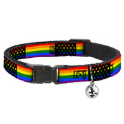 Cat Collar Breakaway - Flag American Pride Rainbow Black Breakaway Cat Collars Buckle-Down
