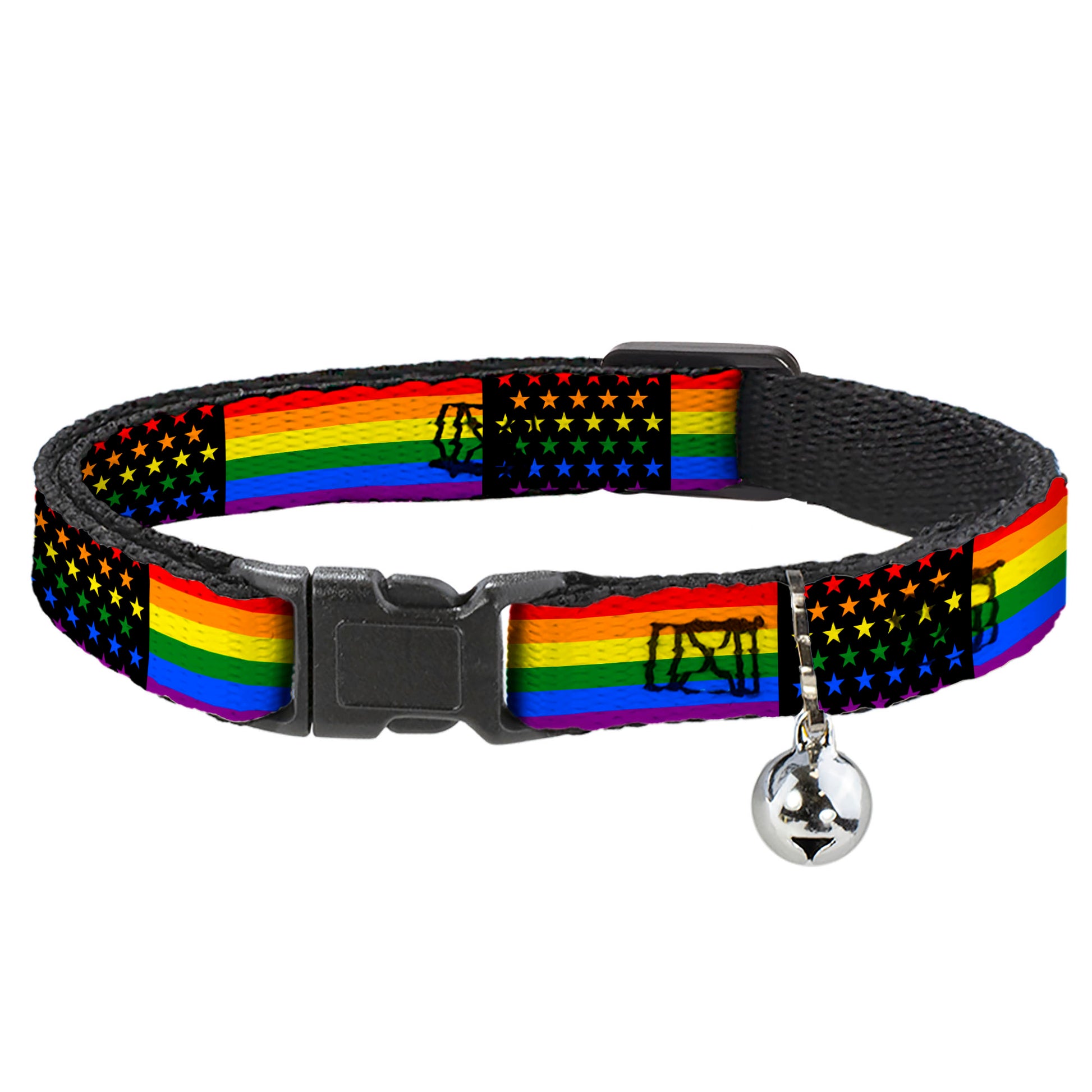 Cat Collar Breakaway - Flag American Pride Rainbow Black Breakaway Cat Collars Buckle-Down
