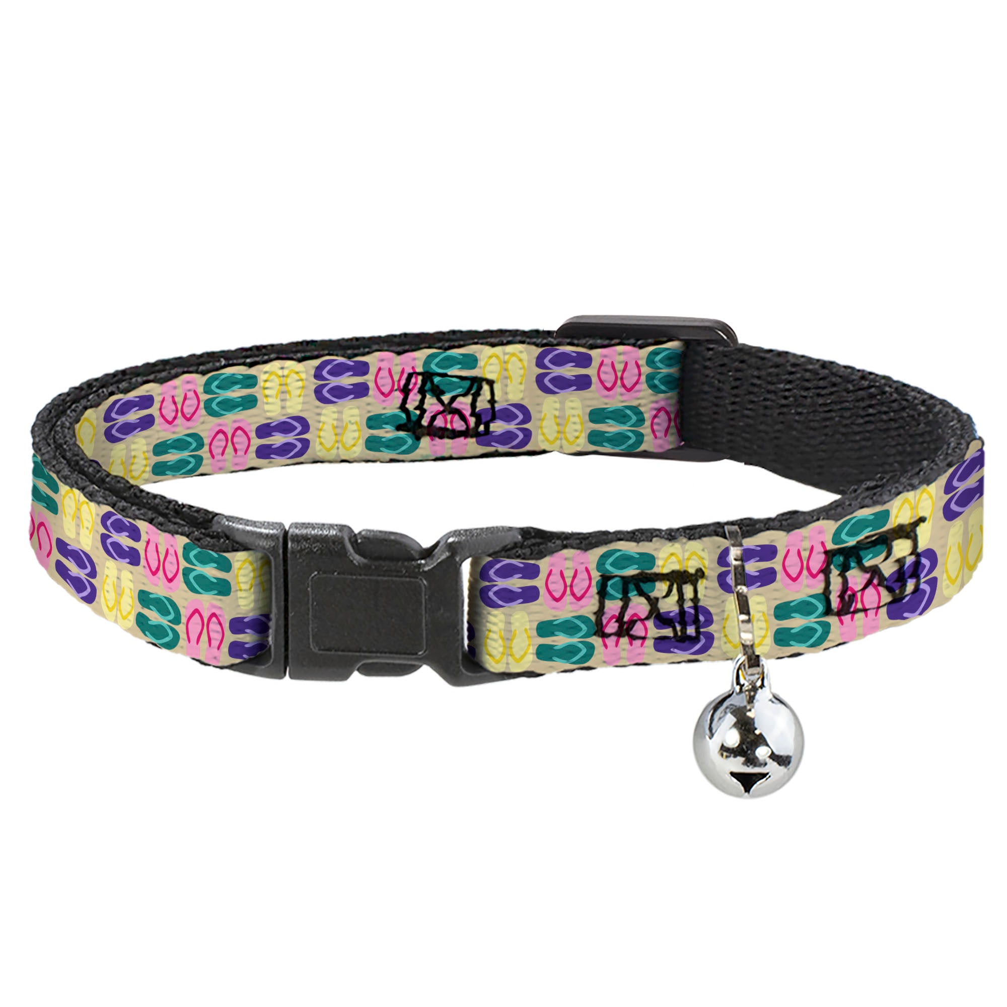 Cat Collar Breakaway - Flip Flops4 Sand Multi Color Breakaway Cat Collars Buckle-Down