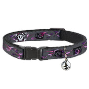 Cat Collar Breakaway - Girlie Skull Gray Breakaway Cat Collars Buckle-Down