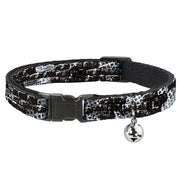 Cat Collar Breakaway - Grunge Bricks Black White Breakaway Cat Collars Buckle-Down
