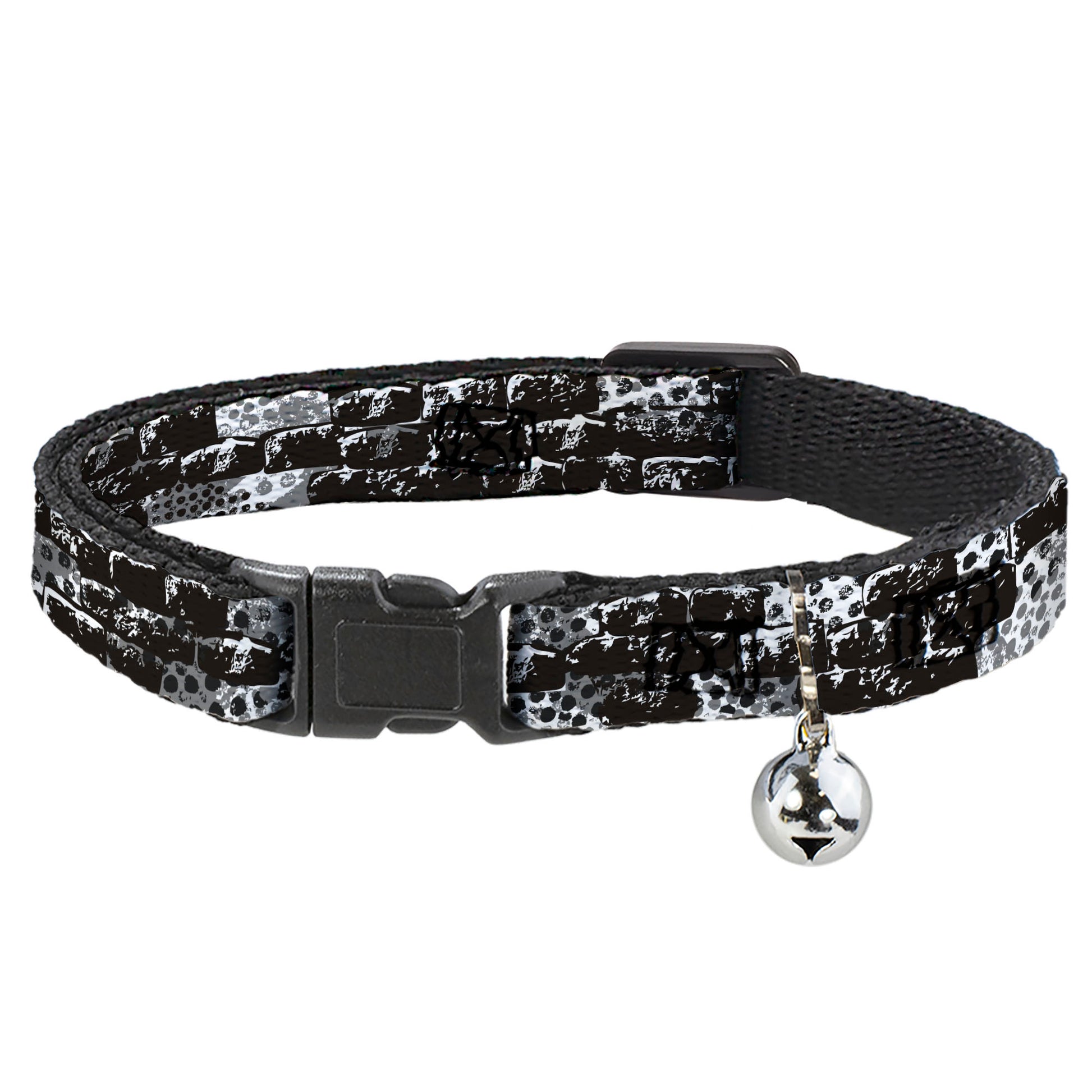 Cat Collar Breakaway - Grunge Bricks Black White Breakaway Cat Collars Buckle-Down