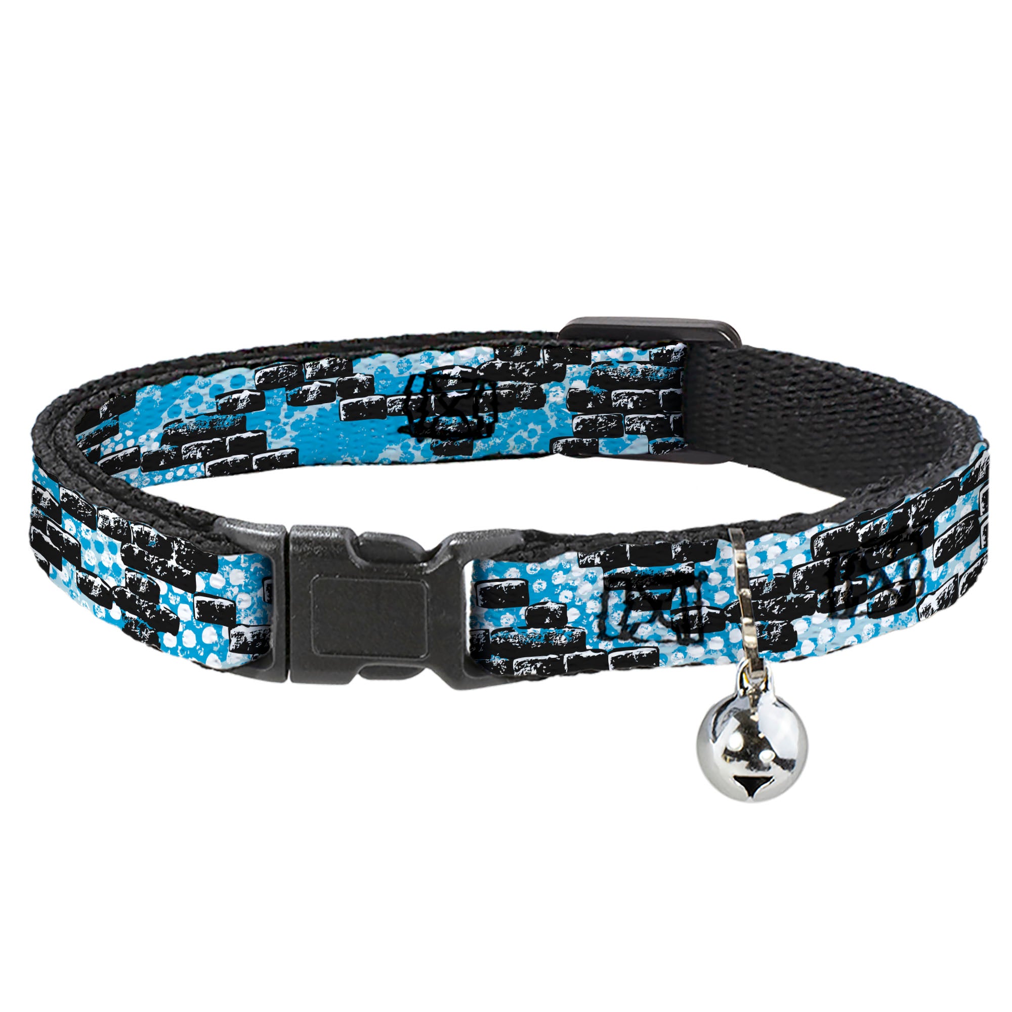 Cat Collar Breakaway - Grunge Bricks Blue Breakaway Cat Collars Buckle-Down