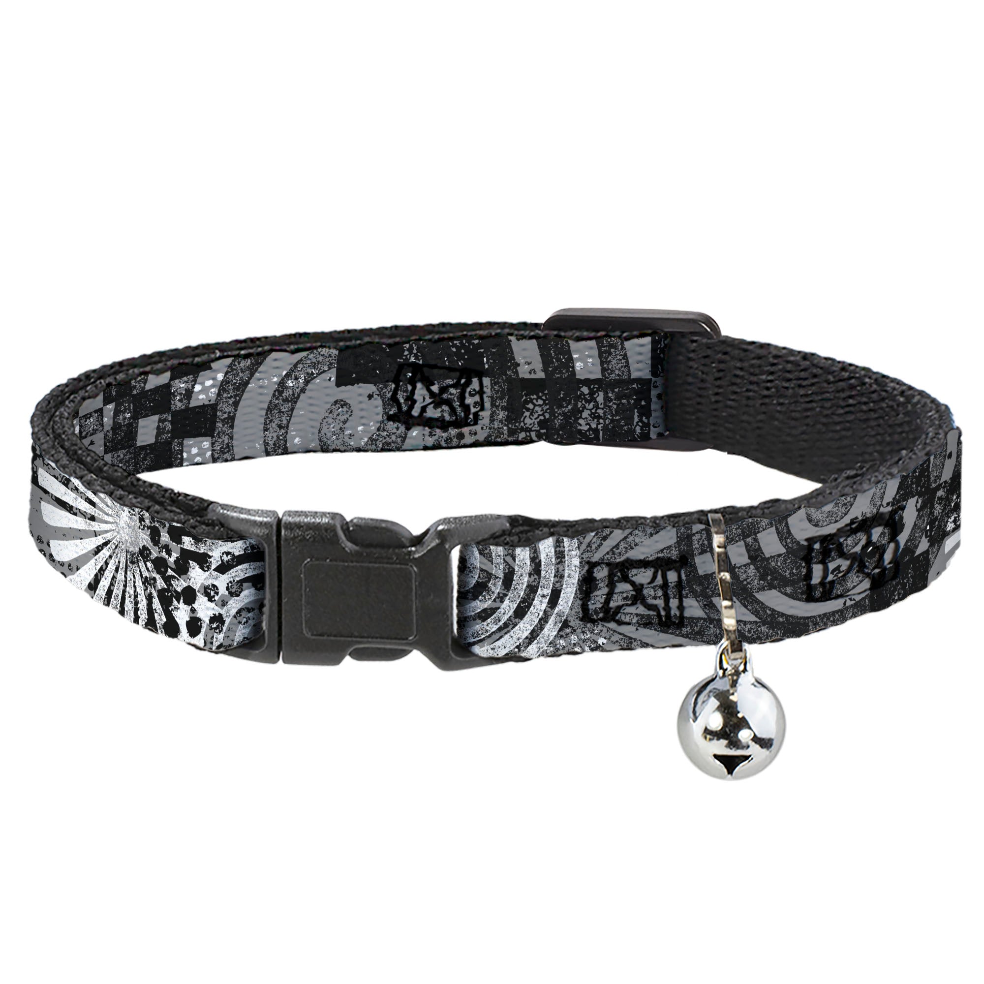 Cat Collar Breakaway - Grunge Chaos Black White Breakaway Cat Collars Buckle-Down