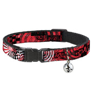 Cat Collar Breakaway - Grunge Chaos Red Breakaway Cat Collars Buckle-Down