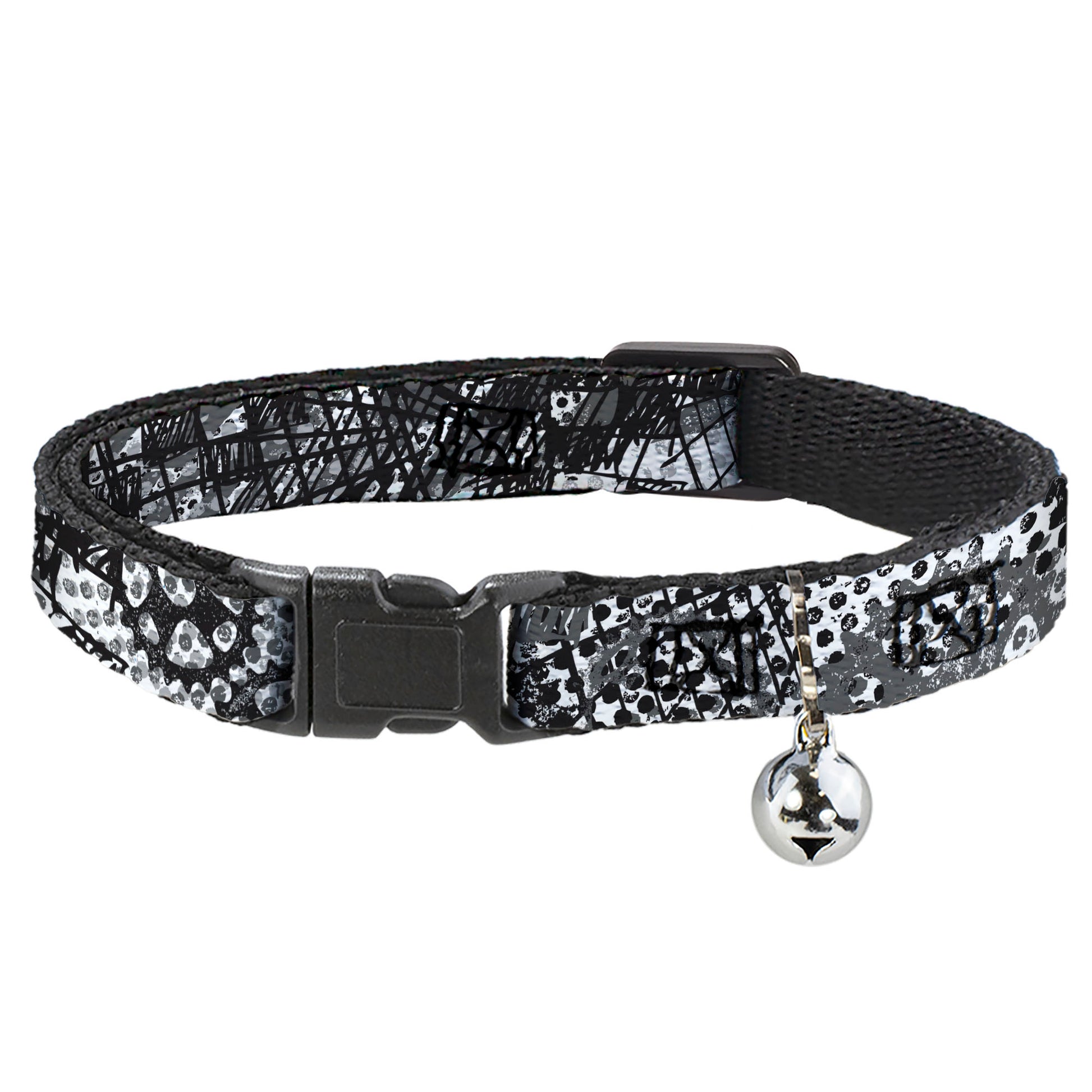 Cat Collar Breakaway - Grunge Gears Black White Breakaway Cat Collars Buckle-Down