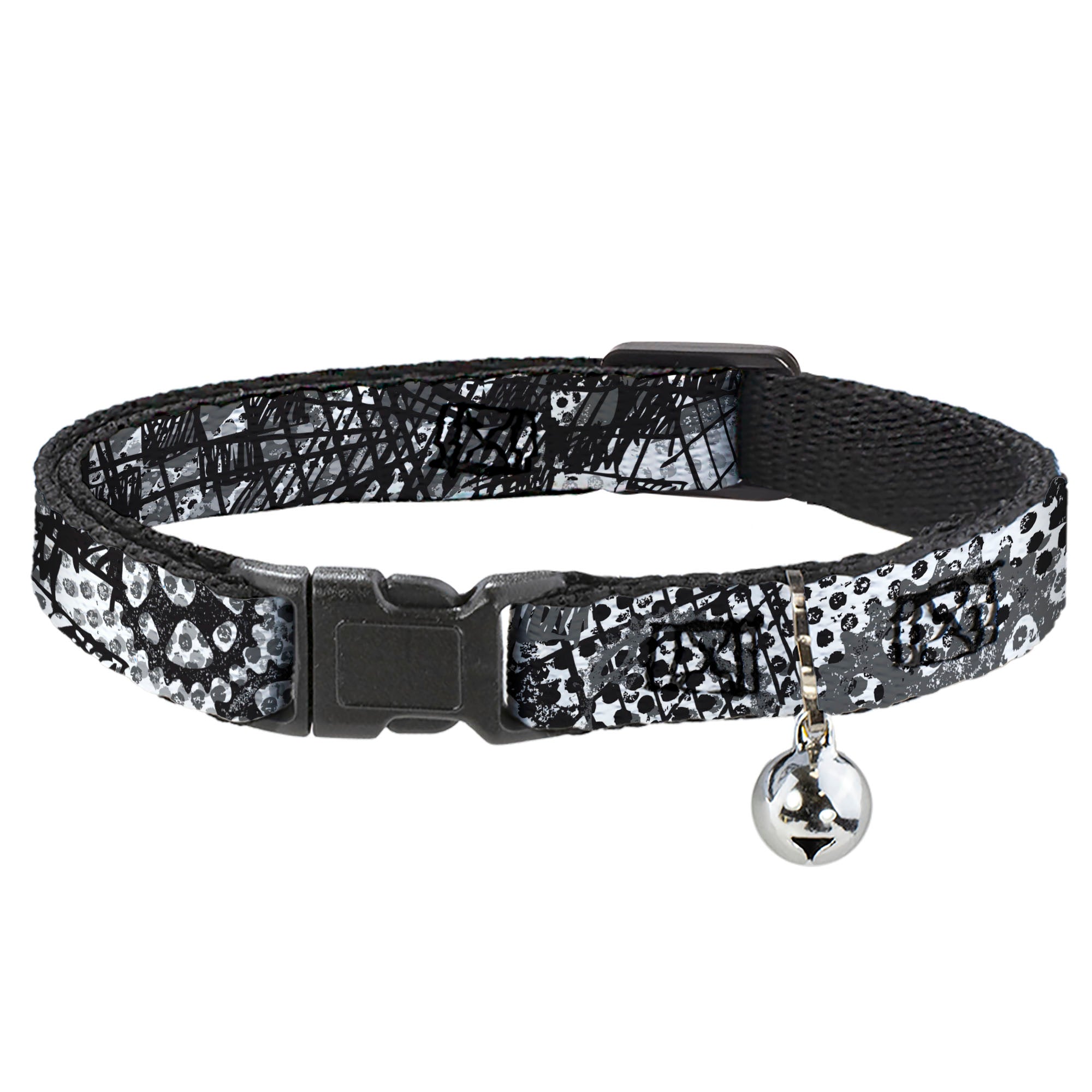 Cat Collar Breakaway - Grunge Gears Black White Breakaway Cat Collars Buckle-Down