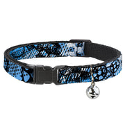 Cat Collar Breakaway - Grunge Gears Blue Breakaway Cat Collars Buckle-Down