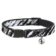 Cat Collar Breakaway - Grunge Tread Black White Breakaway Cat Collars Buckle-Down