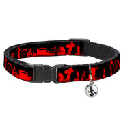 Cat Collar Breakaway - Graveyard Black Red Breakaway Cat Collars Buckle-Down