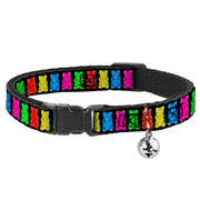 Cat Collar Breakaway - Gummy Bears Black Multi Color Breakaway Cat Collars Buckle-Down