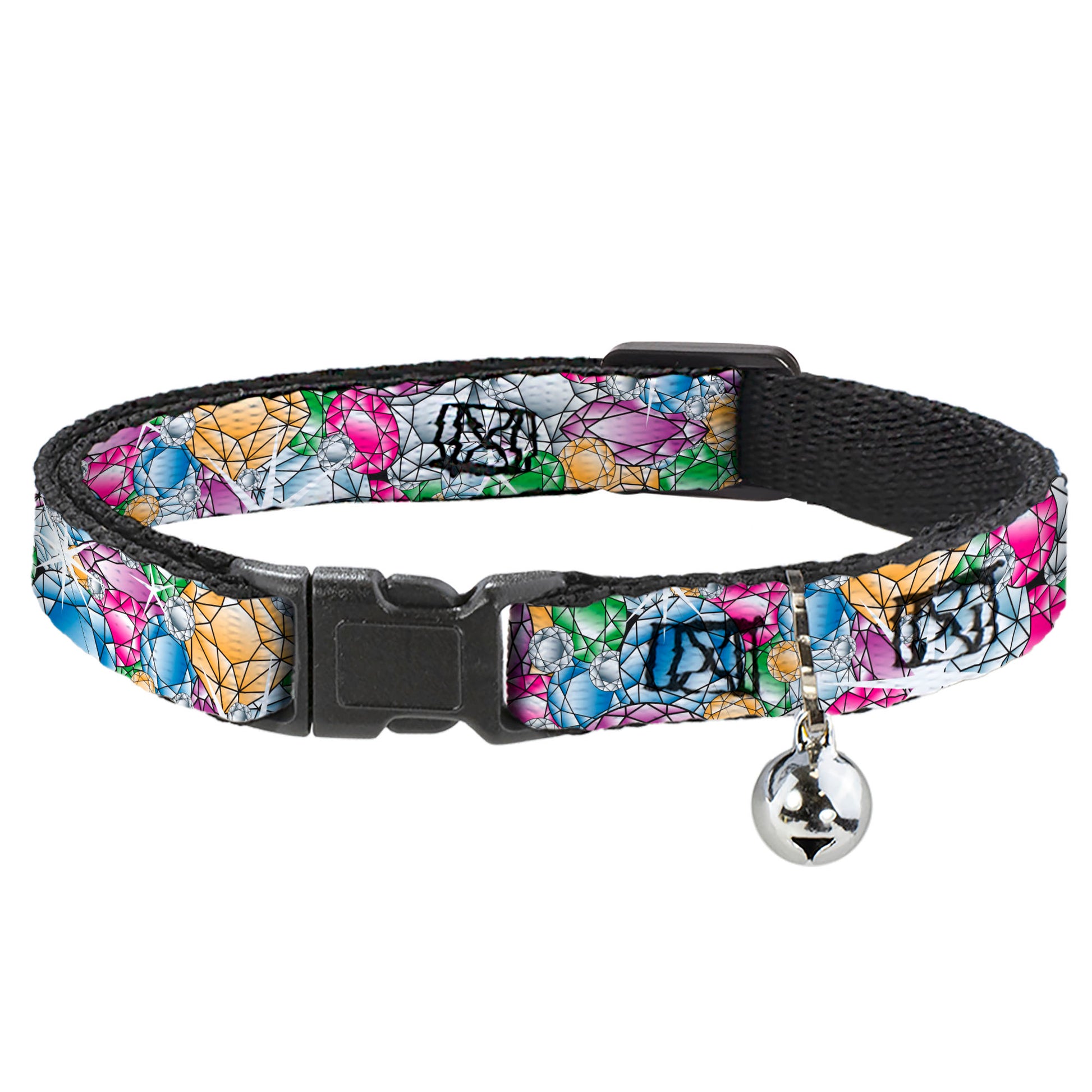 Cat Collar Breakaway - Gems Stacked Multi Color Breakaway Cat Collars Buckle-Down