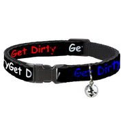 Cat Collar Breakaway - GET DIRTY Black White Blue Green Red Breakaway Cat Collars Buckle-Down