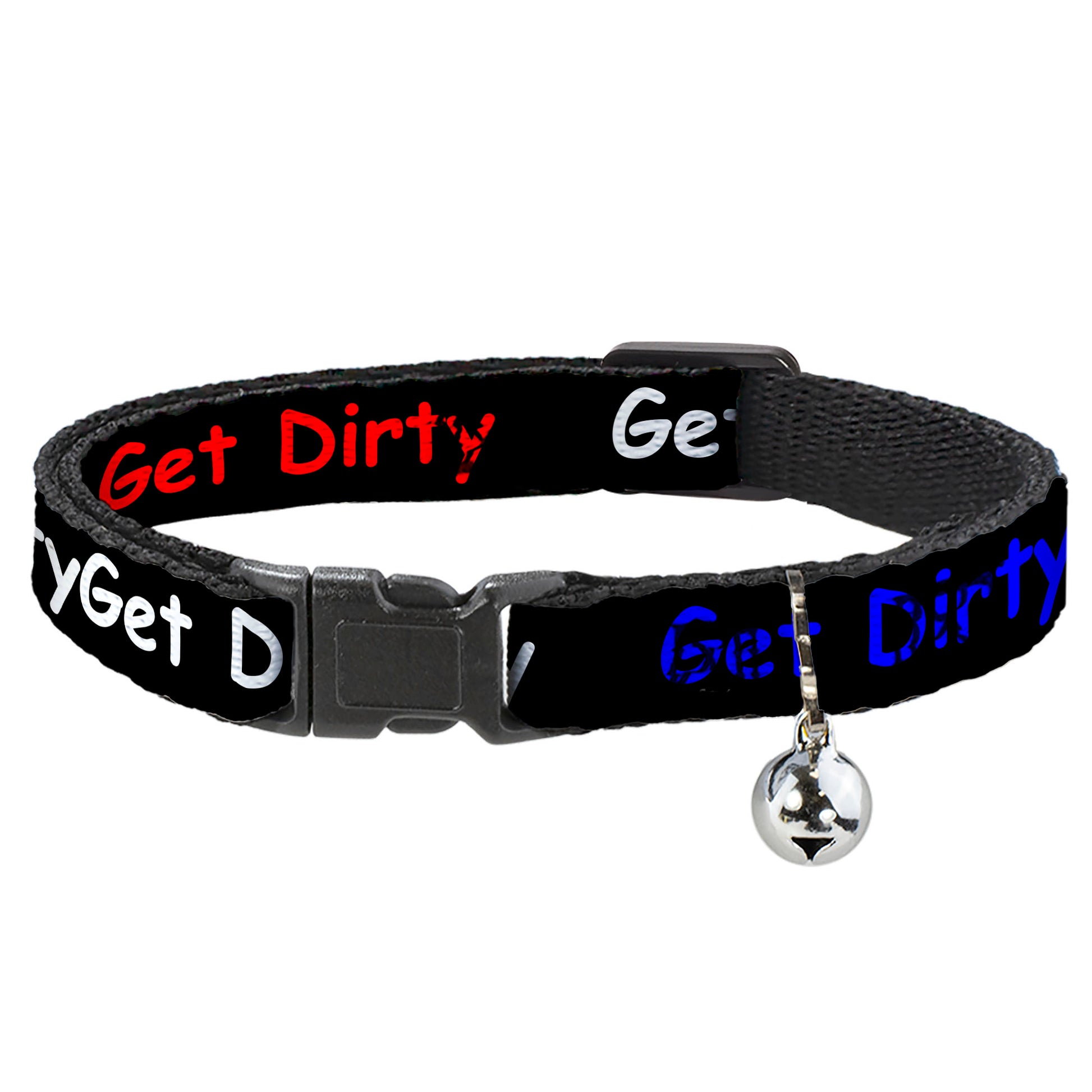 Cat Collar Breakaway - GET DIRTY Black White Blue Green Red Breakaway Cat Collars Buckle-Down