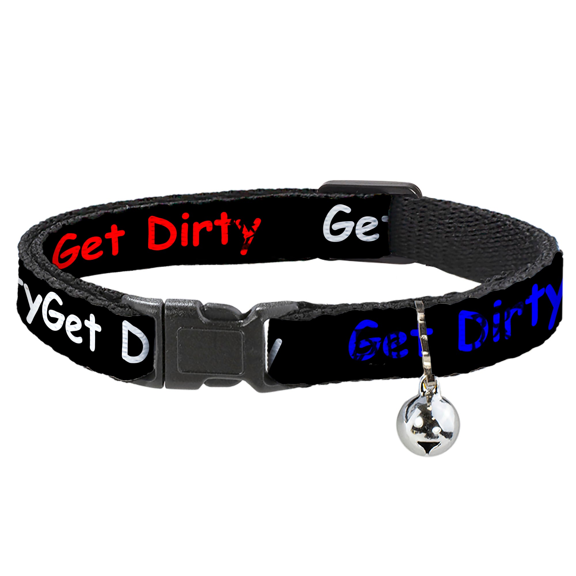 Cat Collar Breakaway - GET DIRTY Black White Blue Green Red Breakaway Cat Collars Buckle-Down