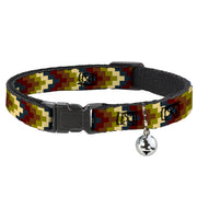 Cat Collar Breakaway - Geometric4 Tan Blue Wine Brown Olive Breakaway Cat Collars Buckle-Down