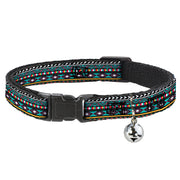 Cat Collar Breakaway - Geometric5 Gray Teal White Pink Yellow Breakaway Cat Collars Buckle-Down