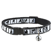 Cat Collar Breakaway - Girls Posing Film Strip White Black Breakaway Cat Collars Buckle-Down