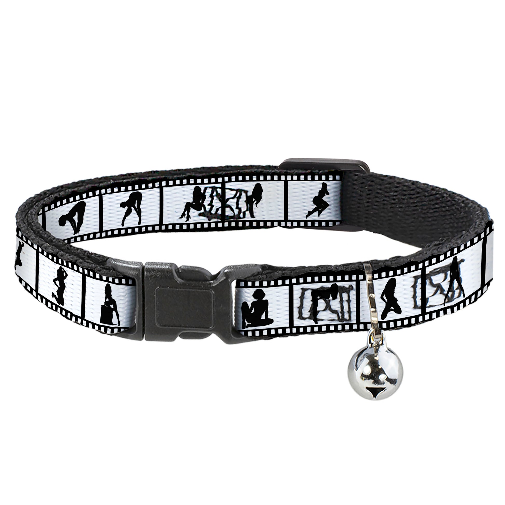 Cat Collar Breakaway - Girls Posing Film Strip White Black Breakaway Cat Collars Buckle-Down