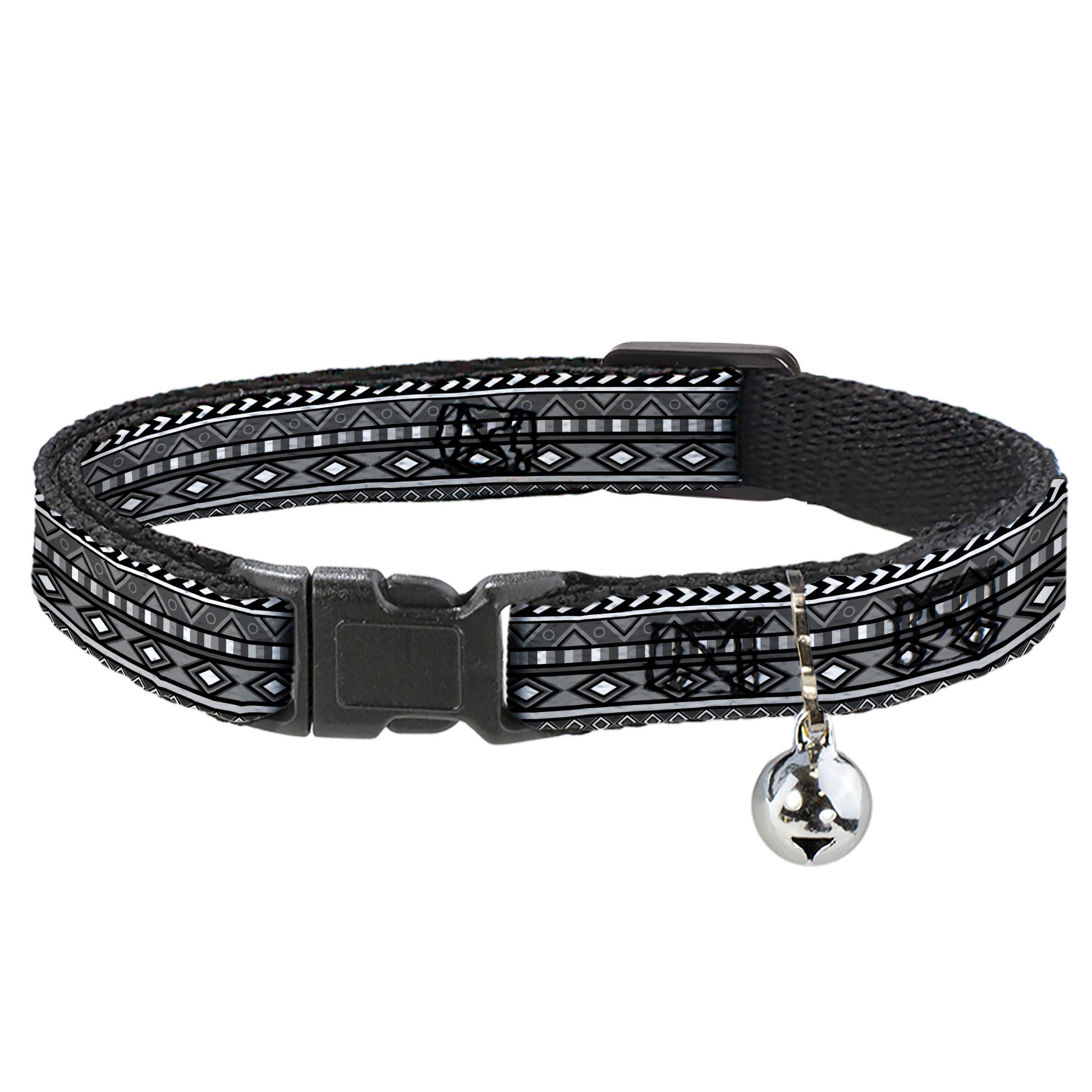Cat Collar Breakaway - Geometric5 Grays Black White Breakaway Cat Collars Buckle-Down