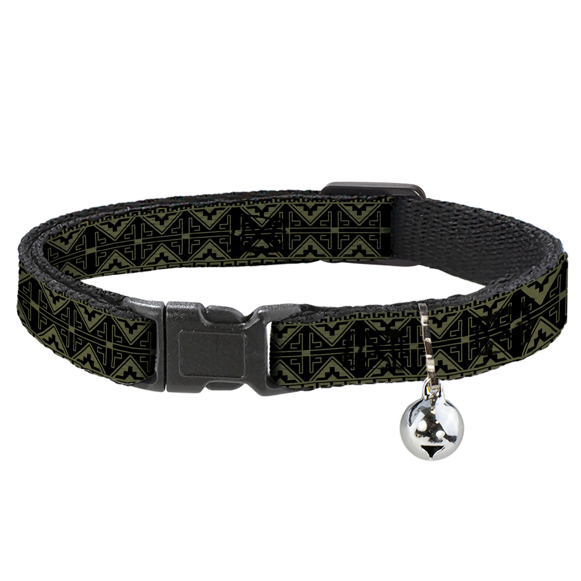 Cat Collar Breakaway - Geometric7 Black Olive Breakaway Cat Collars Buckle-Down