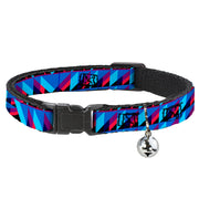 Cat Collar Breakaway - Geometric Peaks Blues Purple Red Breakaway Cat Collars Buckle-Down