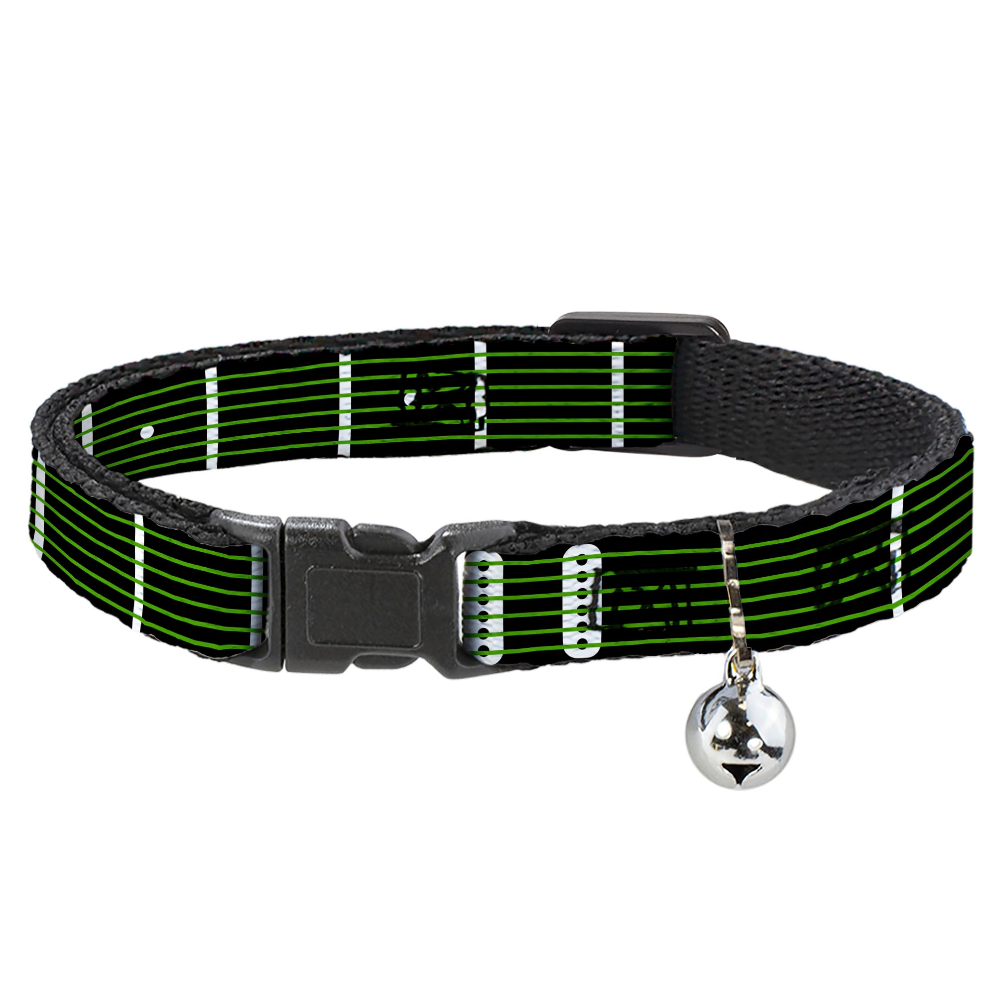 Cat Collar Breakaway - Guitar Neck Black White Lime Green Breakaway Cat Collars Buckle-Down