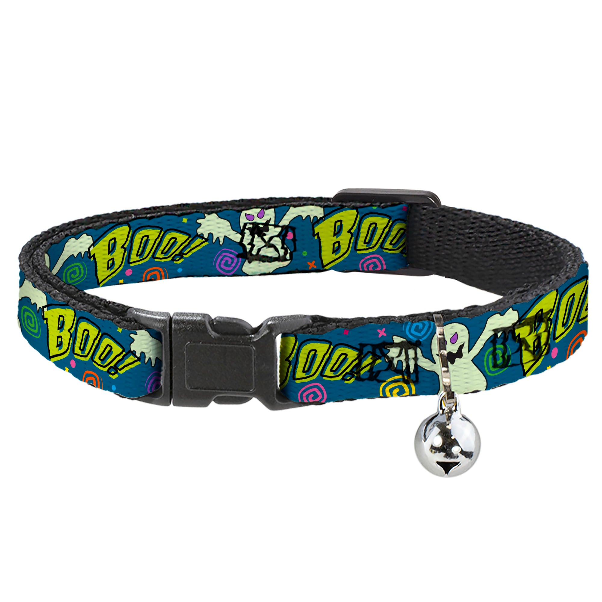 Cat Collar Breakaway - Ghost BOO! Blue Multi Color Breakaway Cat Collars Buckle-Down