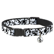 Cat Collar Breakaway - Ghosts Scattered Black White Breakaway Cat Collars Buckle-Down