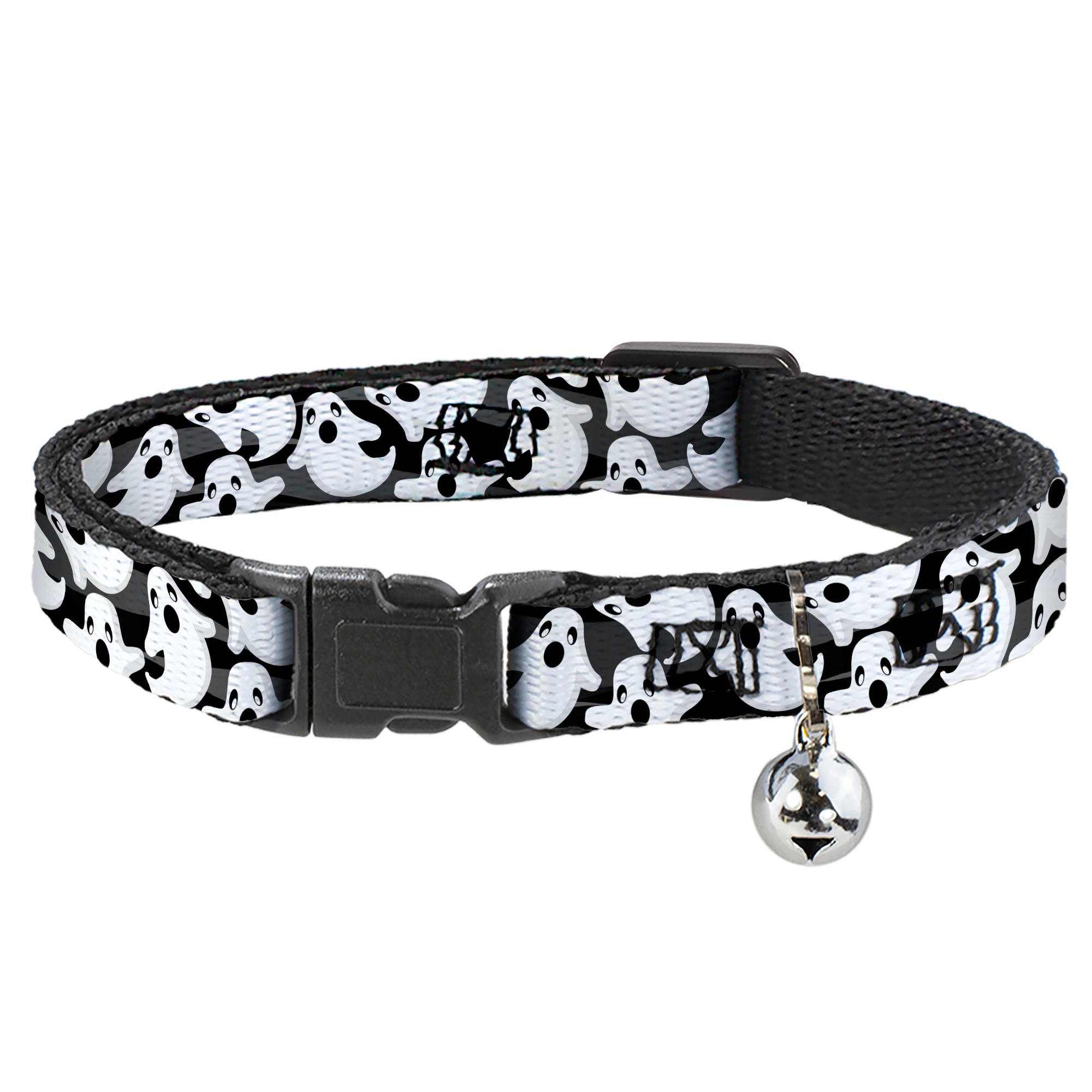 Cat Collar Breakaway - Ghosts Scattered Black White Breakaway Cat Collars Buckle-Down