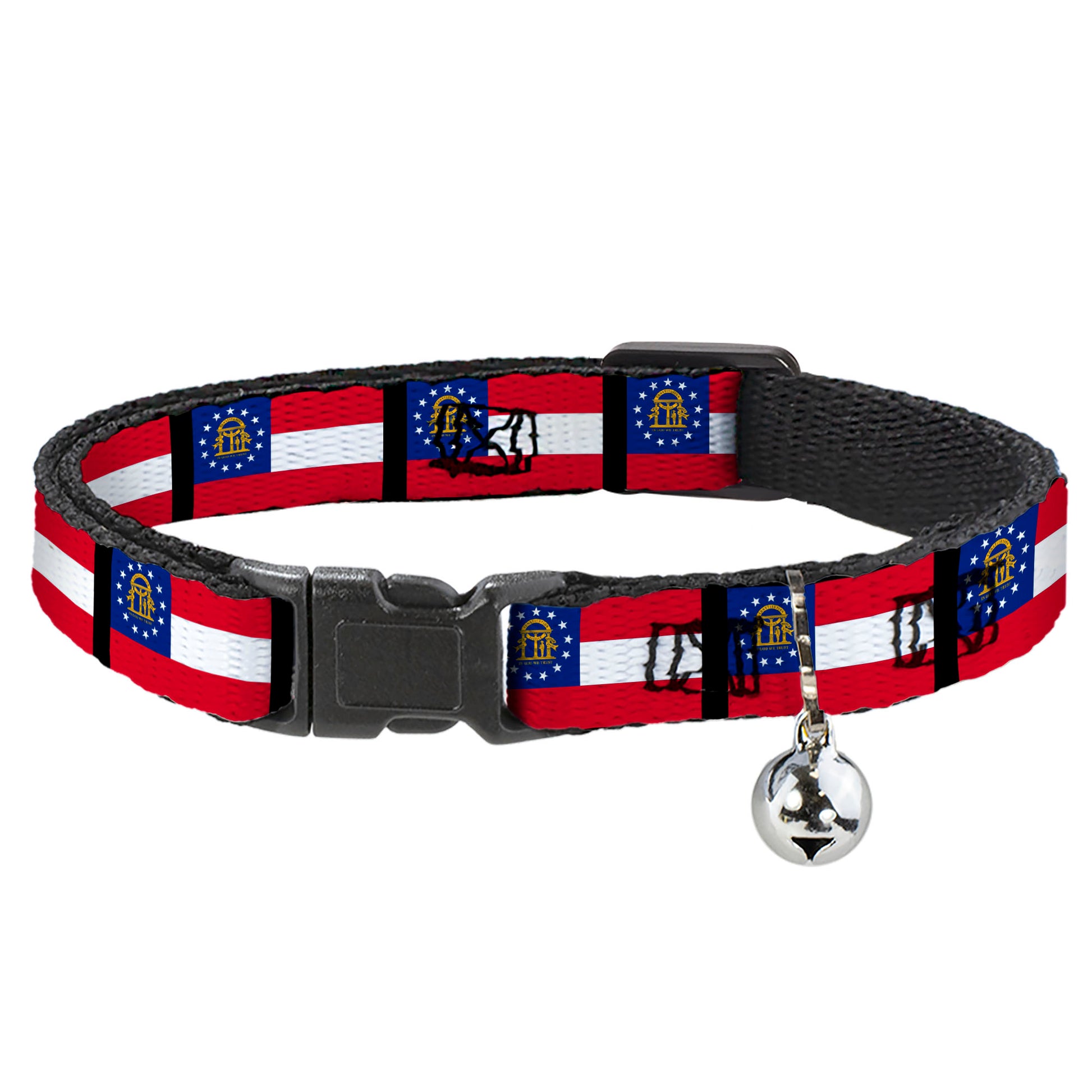 Cat Collar Breakaway - Georgia Flags Black Breakaway Cat Collars Buckle-Down