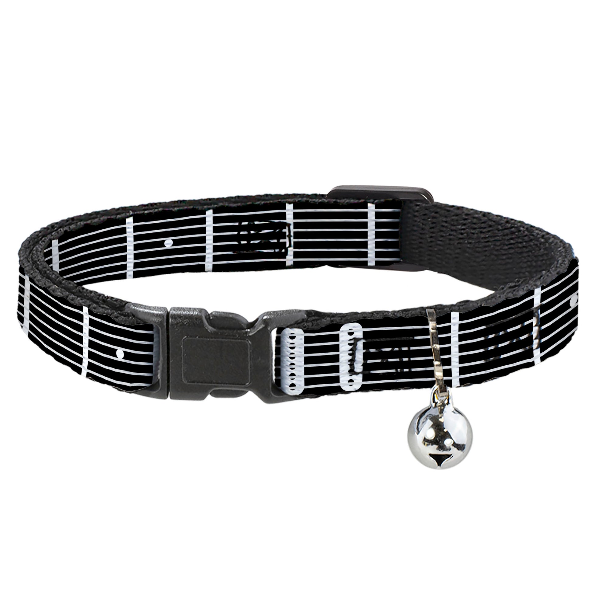 Cat Collar Breakaway - Guitar Neck Black White Breakaway Cat Collars Buckle-Down