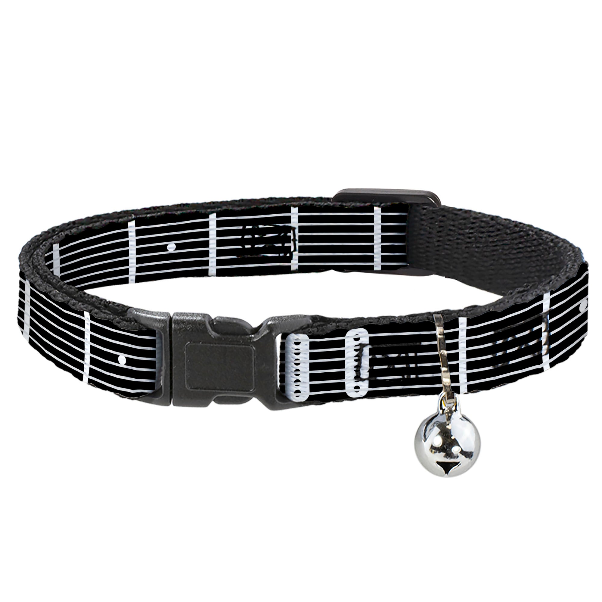 Cat Collar Breakaway - Guitar Neck Black White Breakaway Cat Collars Buckle-Down