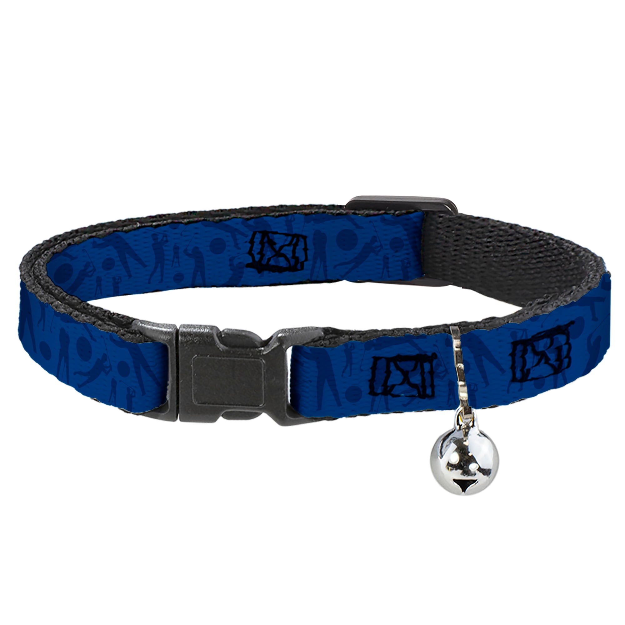 Cat Collar Breakaway - Golfing Silhouettes Collage Blues Breakaway Cat Collars Buckle-Down
