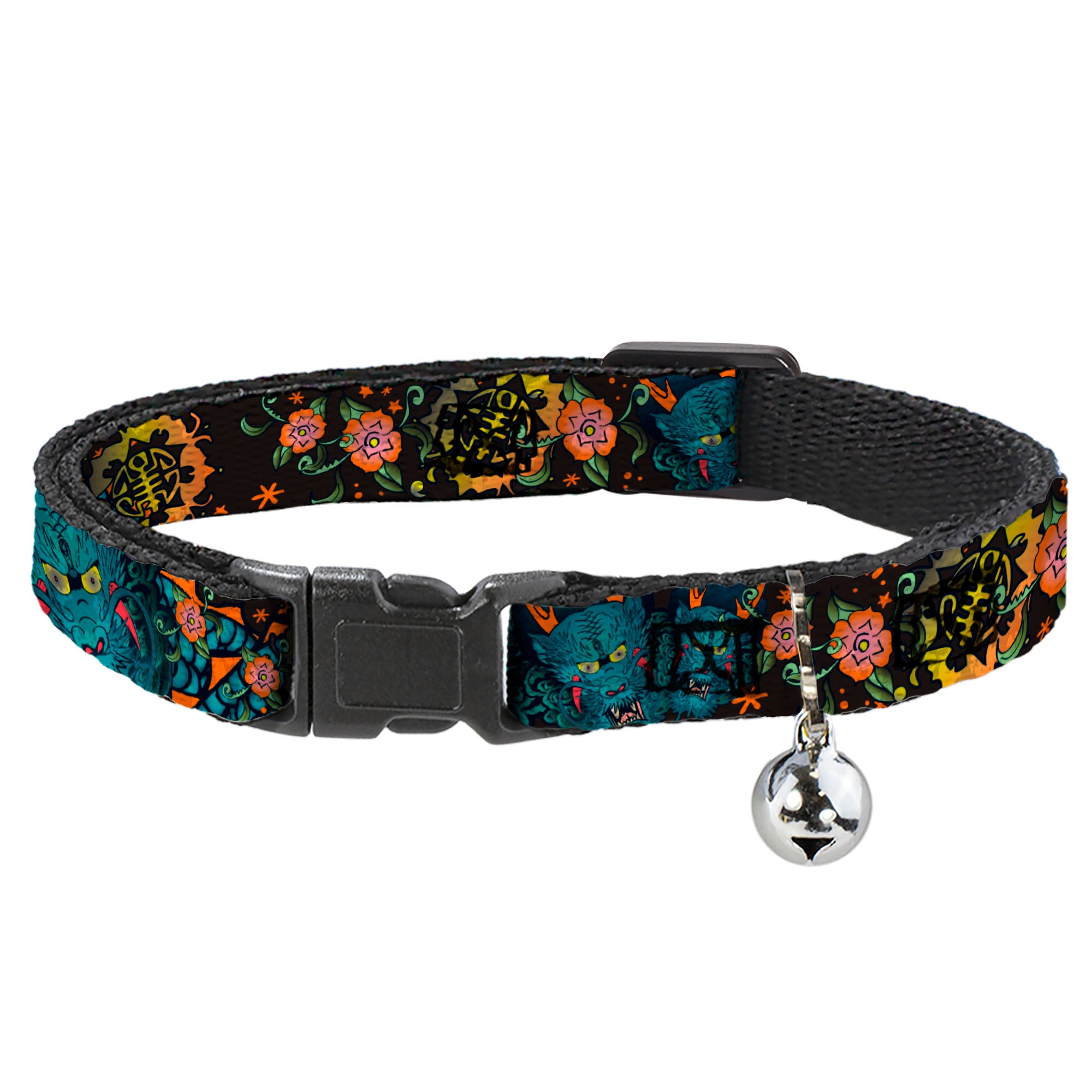Cat Collar Breakaway - Honor CLOSE-UP Black Breakaway Cat Collars Buckle-Down