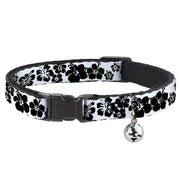 Cat Collar Breakaway - Hibiscus White Black Breakaway Cat Collars Buckle-Down