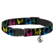 Cat Collar Breakaway - Headphones Buffalo Plaid Black Neon Breakaway Cat Collars Buckle-Down