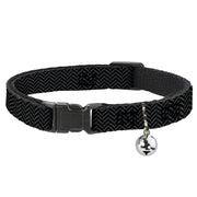 Cat Collar Breakaway - Herringbone Jagged Black Gray Breakaway Cat Collars Buckle-Down