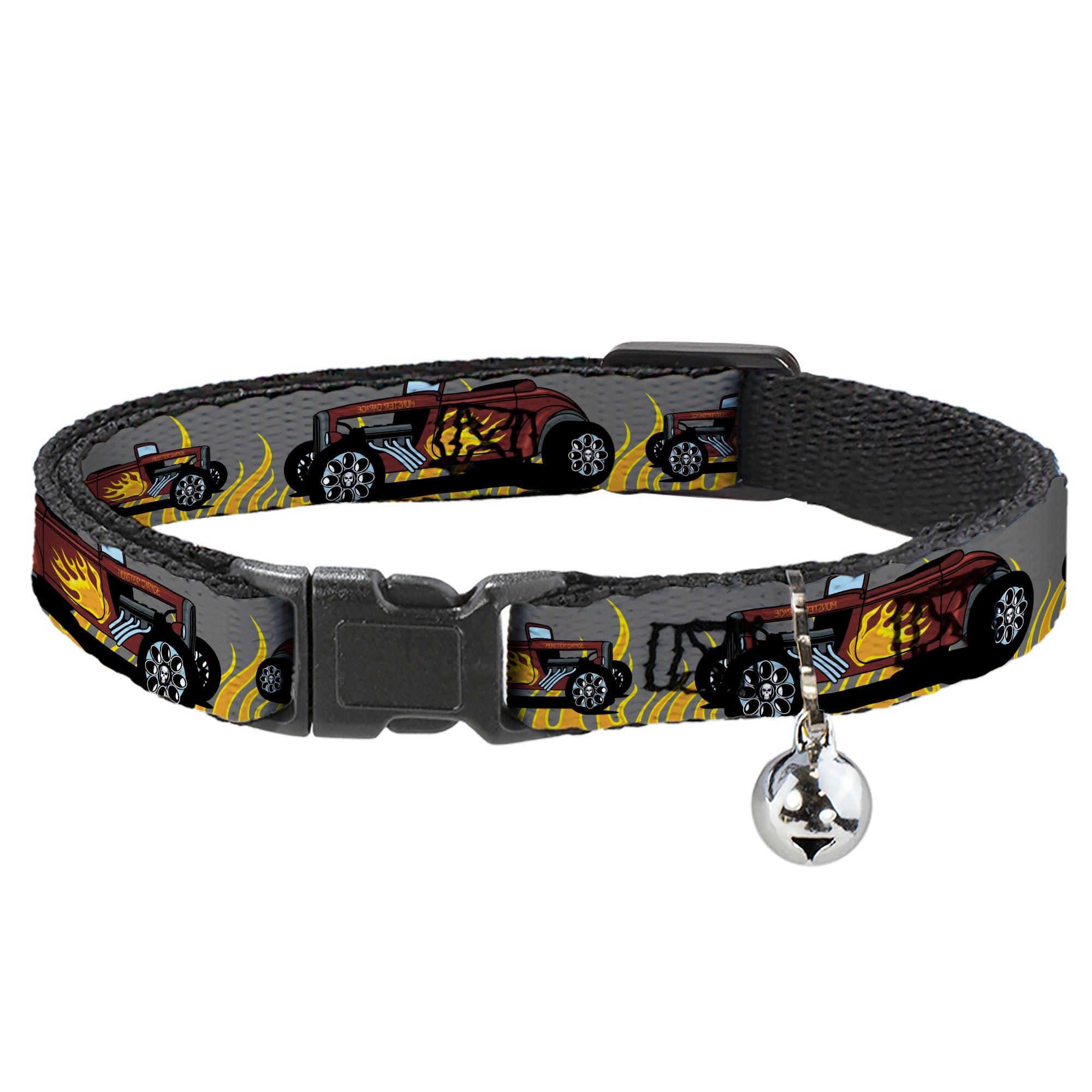 Cat Collar Breakaway - Hot Rod w Flames Breakaway Cat Collars Buckle-Down