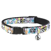 Cat Collar Breakaway - Happy Sad Bunnies & Stars White Pastel Breakaway Cat Collars Buckle-Down