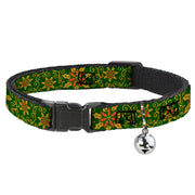 Cat Collar Breakaway - Holiday Holly Green Gold Red Breakaway Cat Collars Buckle-Down