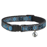Cat Collar Breakaway - Holiday Snowflakes Gray Blue Breakaway Cat Collars Buckle-Down