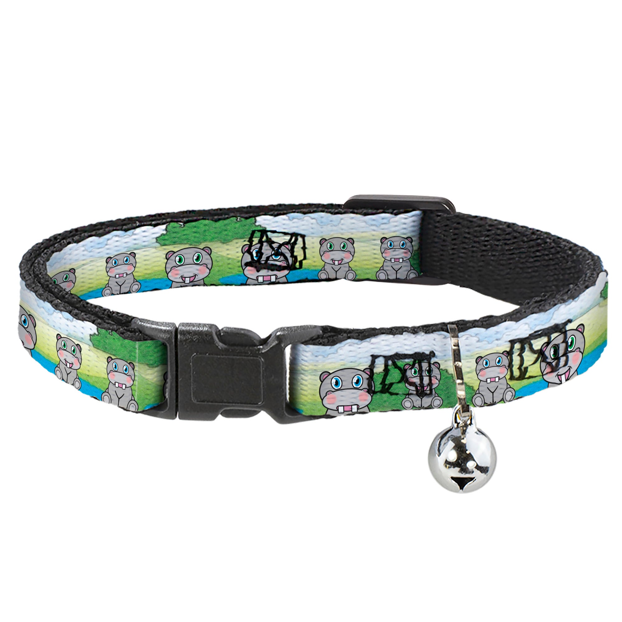 Cat Collar Breakaway - Hippo Cartoon Breakaway Cat Collars Buckle-Down