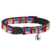 Cat Collar Breakaway - Happy Cupcakes Dots Pink Green Breakaway Cat Collars Buckle-Down