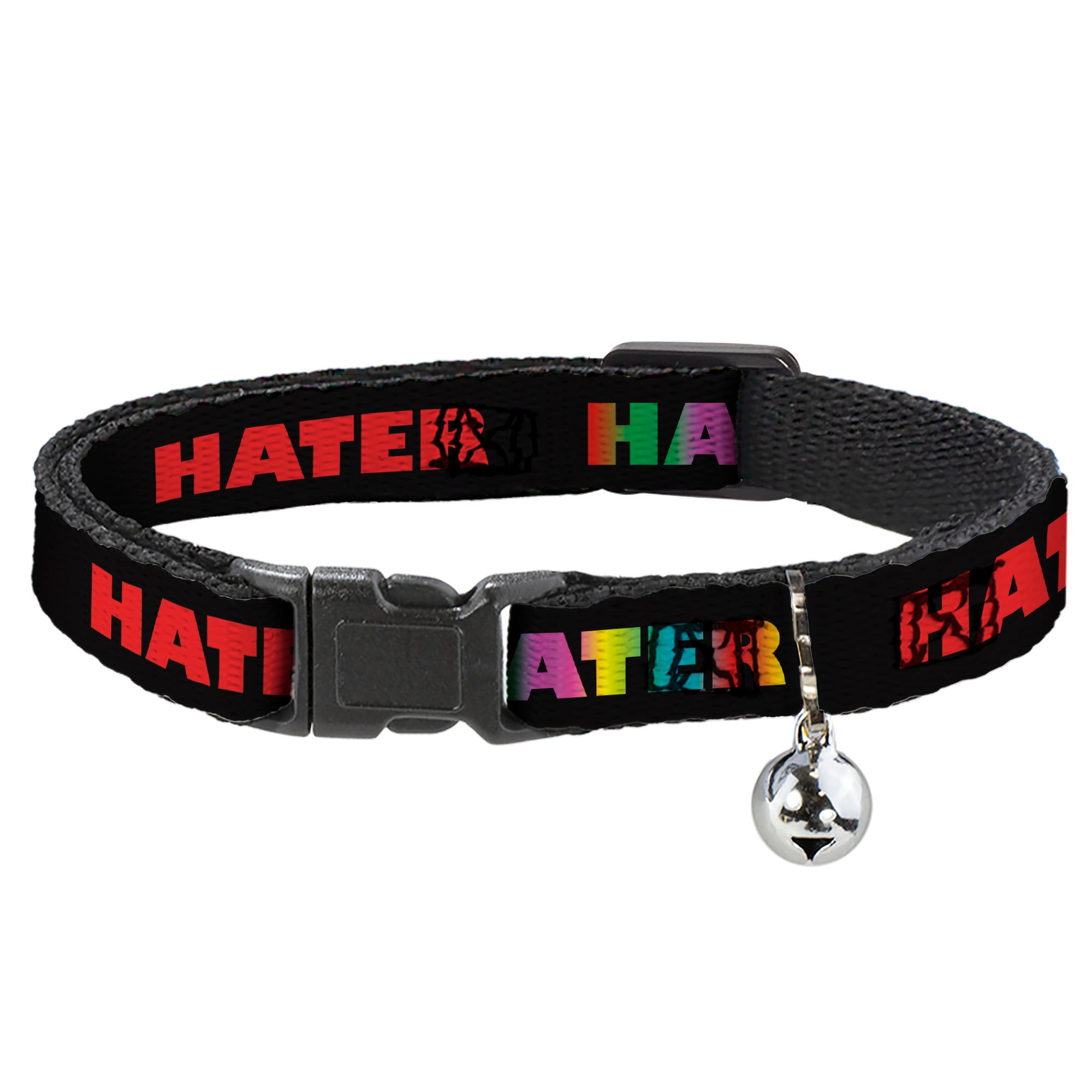 Cat Collar Breakaway - HATER Black Red Rainbow Fade Breakaway Cat Collars Buckle-Down