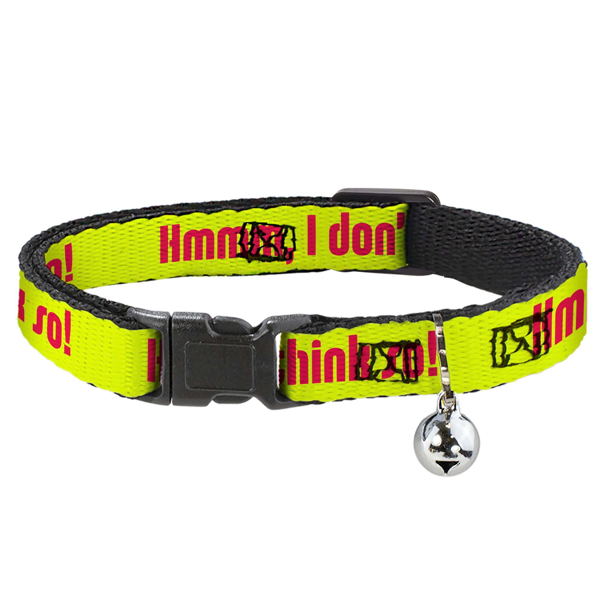Cat Collar Breakaway - HMMM, I DON'T THINK SO! Yellow Pink Breakaway Cat Collars Buckle-Down