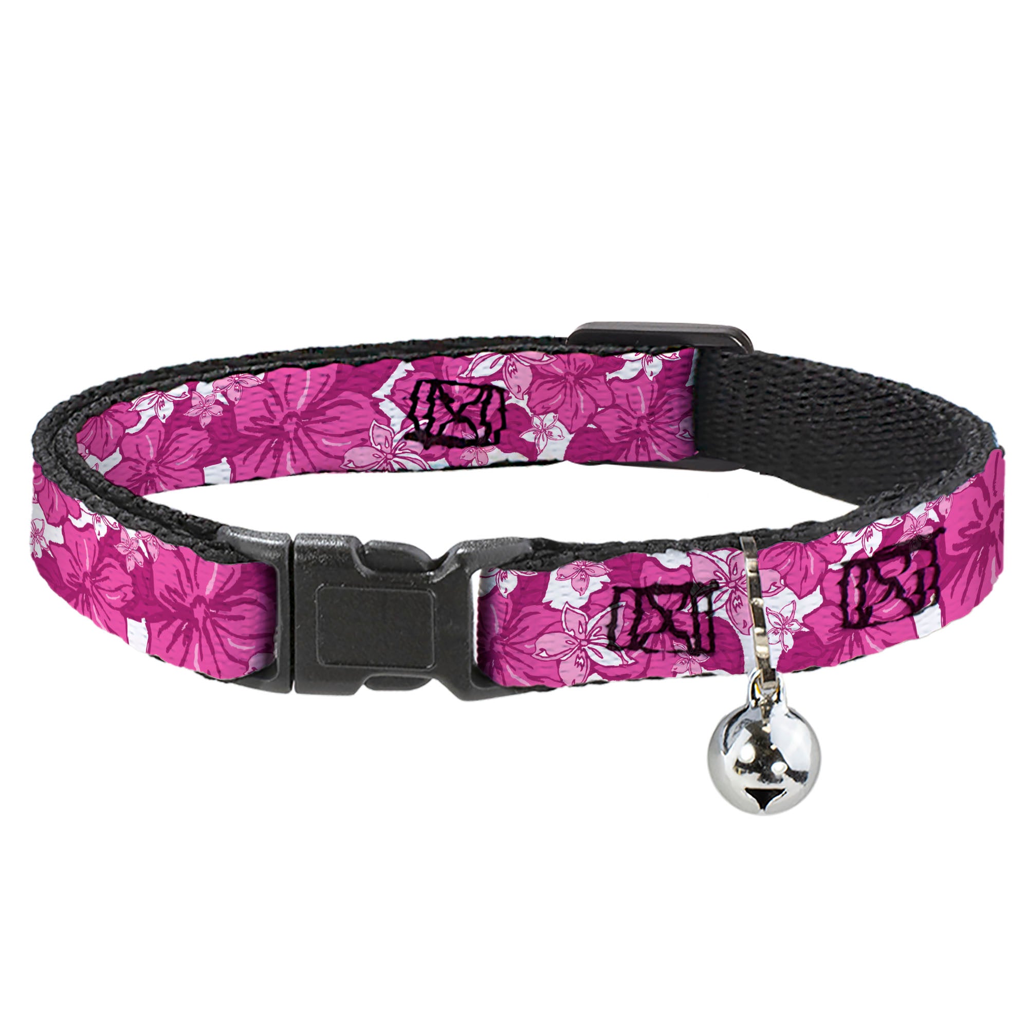 Cat Collar Breakaway - Hibiscus Collage White Pinks Breakaway Cat Collars Buckle-Down