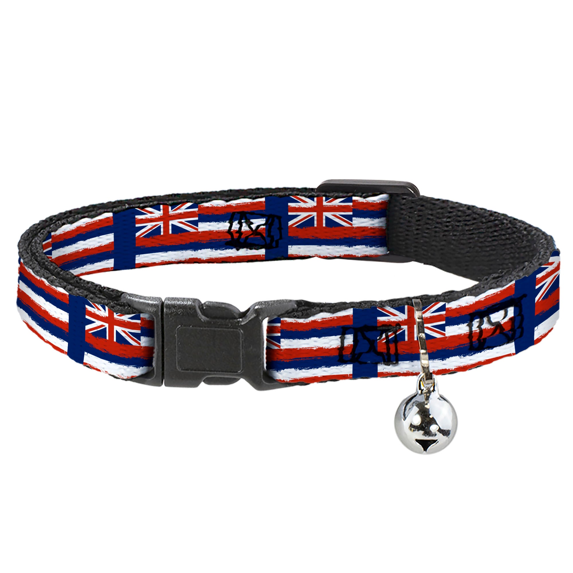 Cat Collar Breakaway - Hawaii Flags Weathered Blue Red White Breakaway Cat Collars Buckle-Down