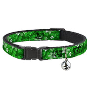 Cat Collar Breakaway - Hibiscus Collage Green Shades Breakaway Cat Collars Buckle-Down