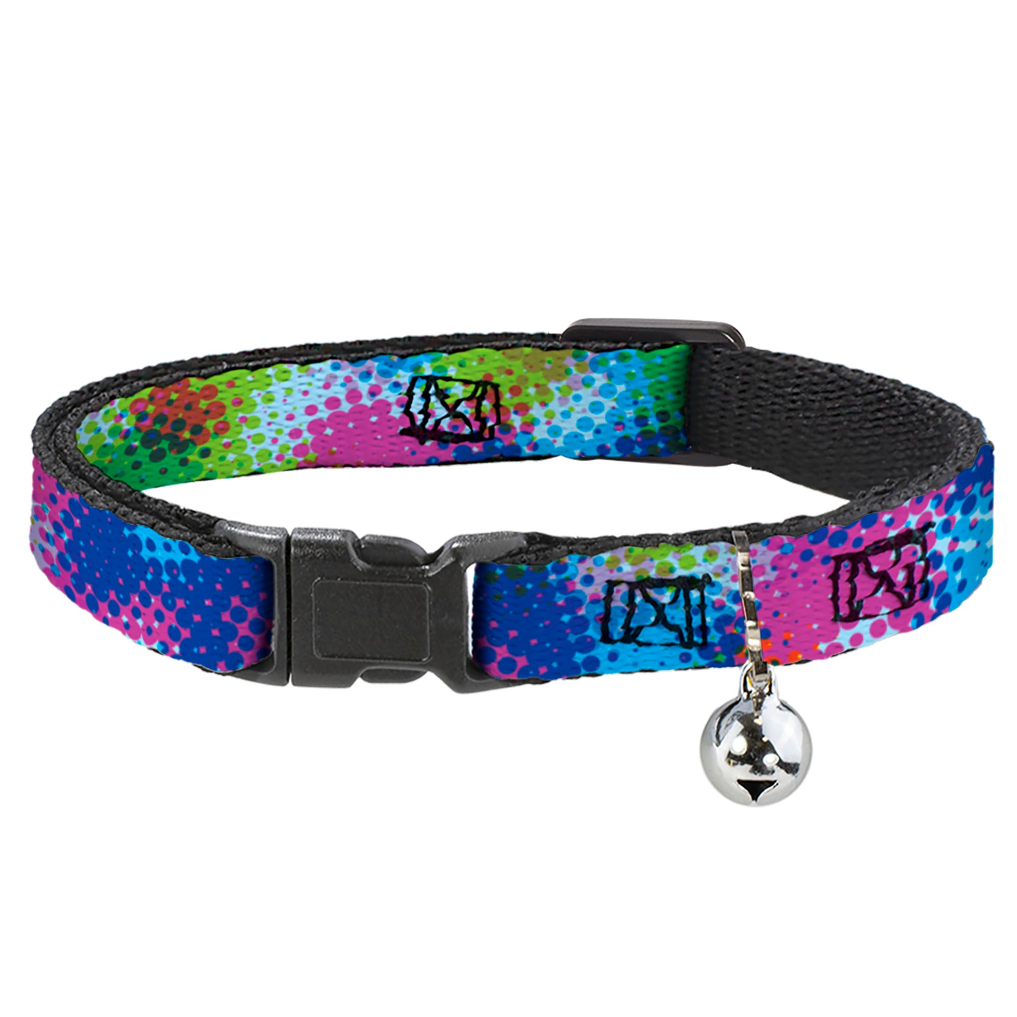 Cat Collar Breakaway - Halftone Dots Light Blue Blues Greens Pinks Breakaway Cat Collars Buckle-Down